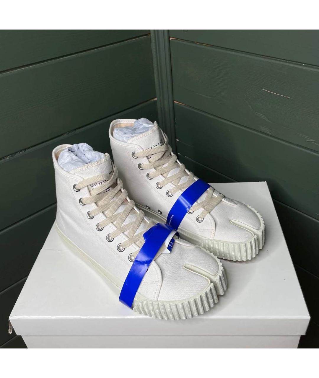MAISON MARGIELA Белые текстильные высокие кроссовки / кеды, фото 5