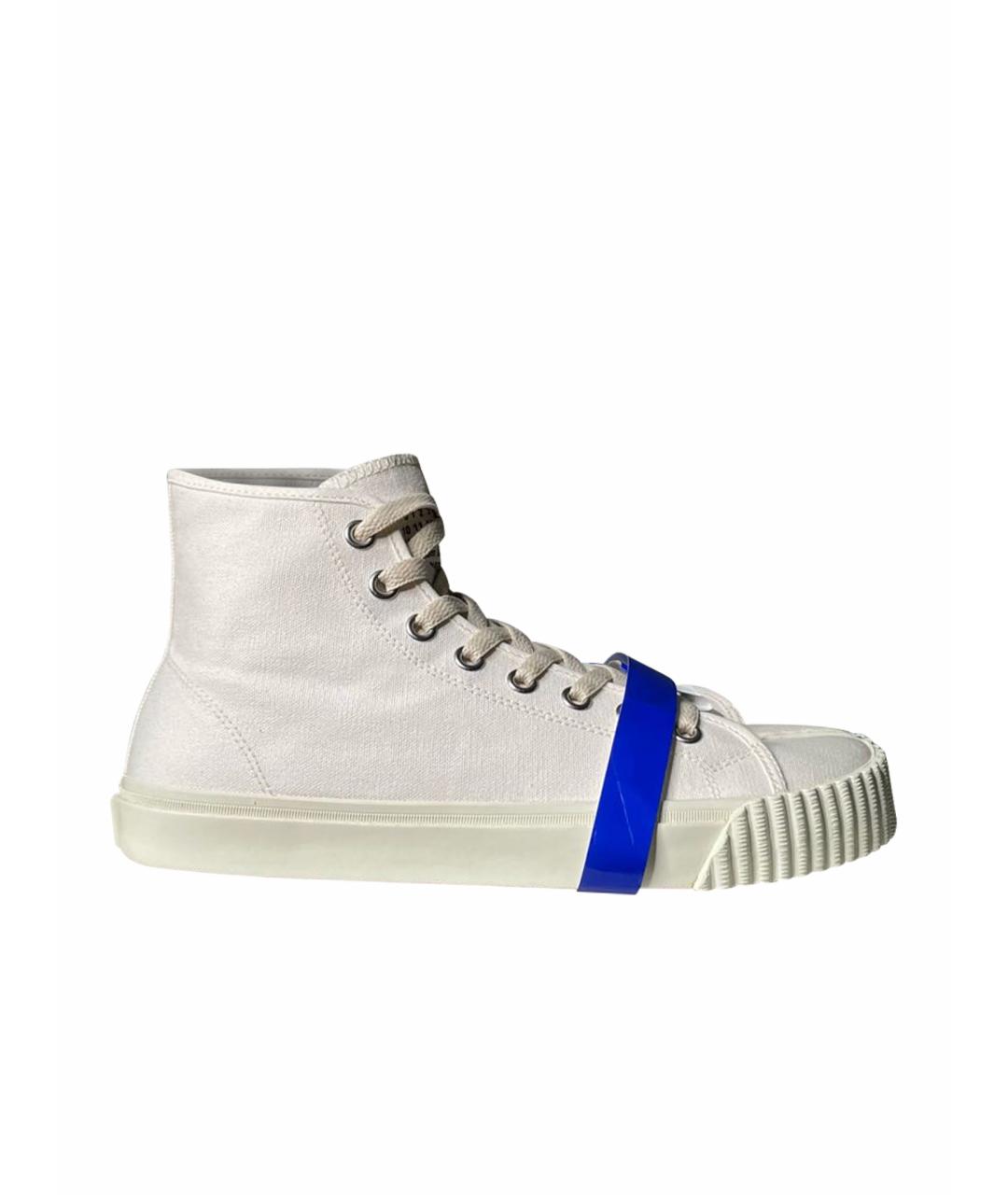MAISON MARGIELA Белые текстильные высокие кроссовки / кеды, фото 1