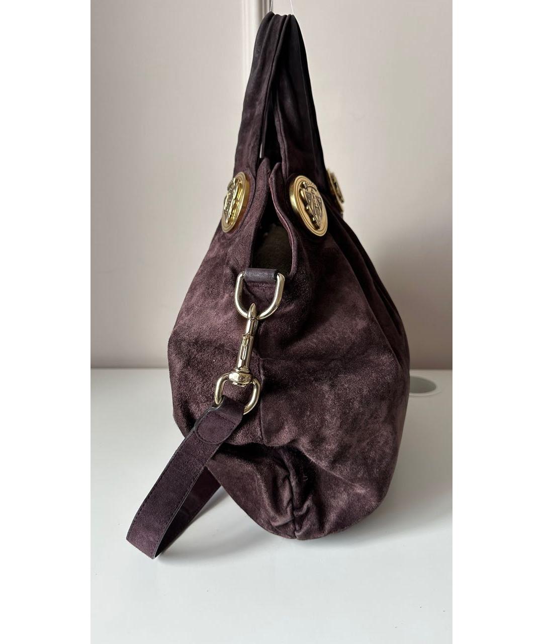 GUCCI Фиолетовая замшевая сумка тоут, фото 3