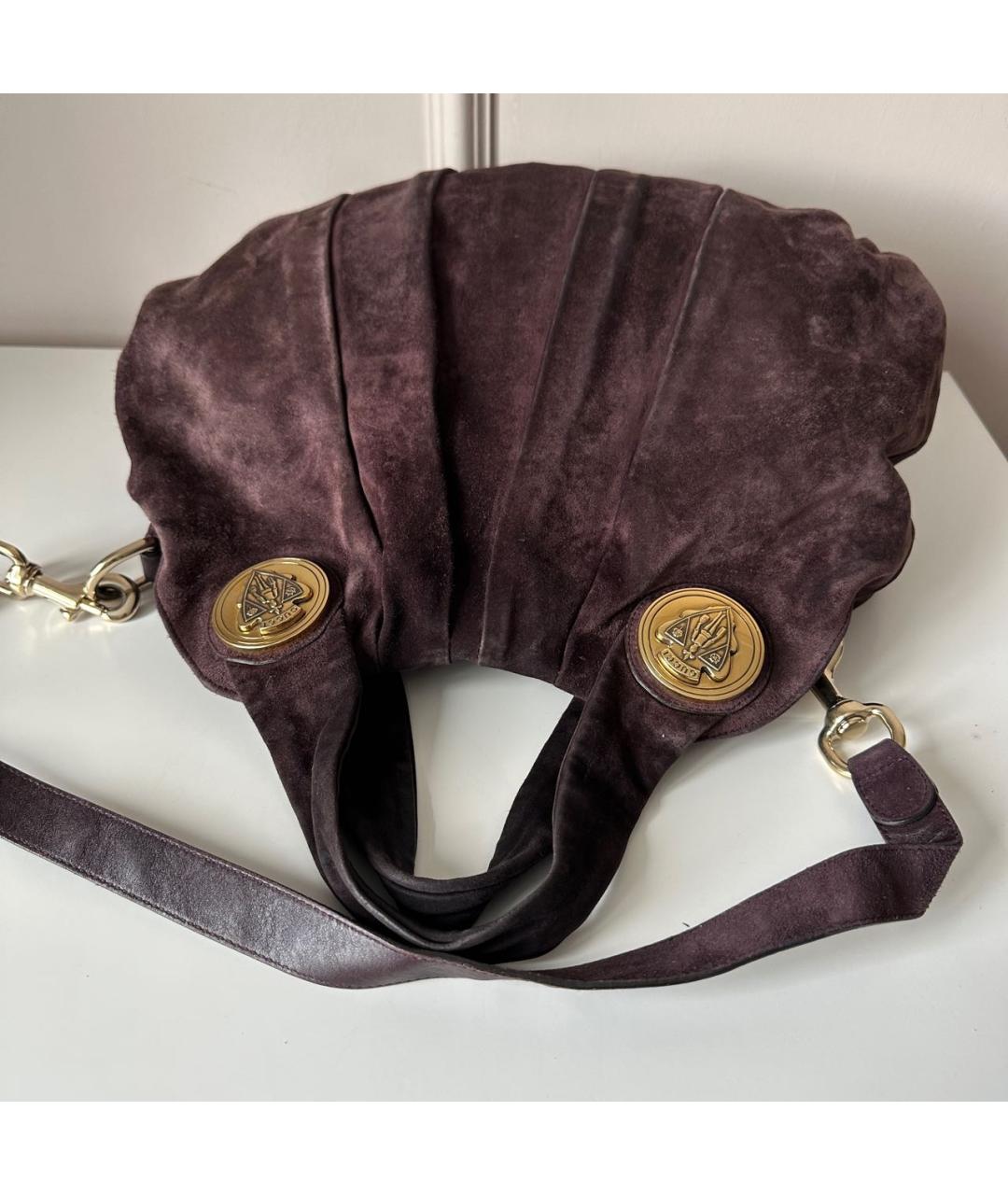 GUCCI Фиолетовая замшевая сумка тоут, фото 8