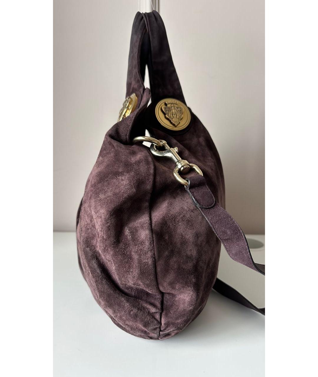 GUCCI Фиолетовая замшевая сумка тоут, фото 4