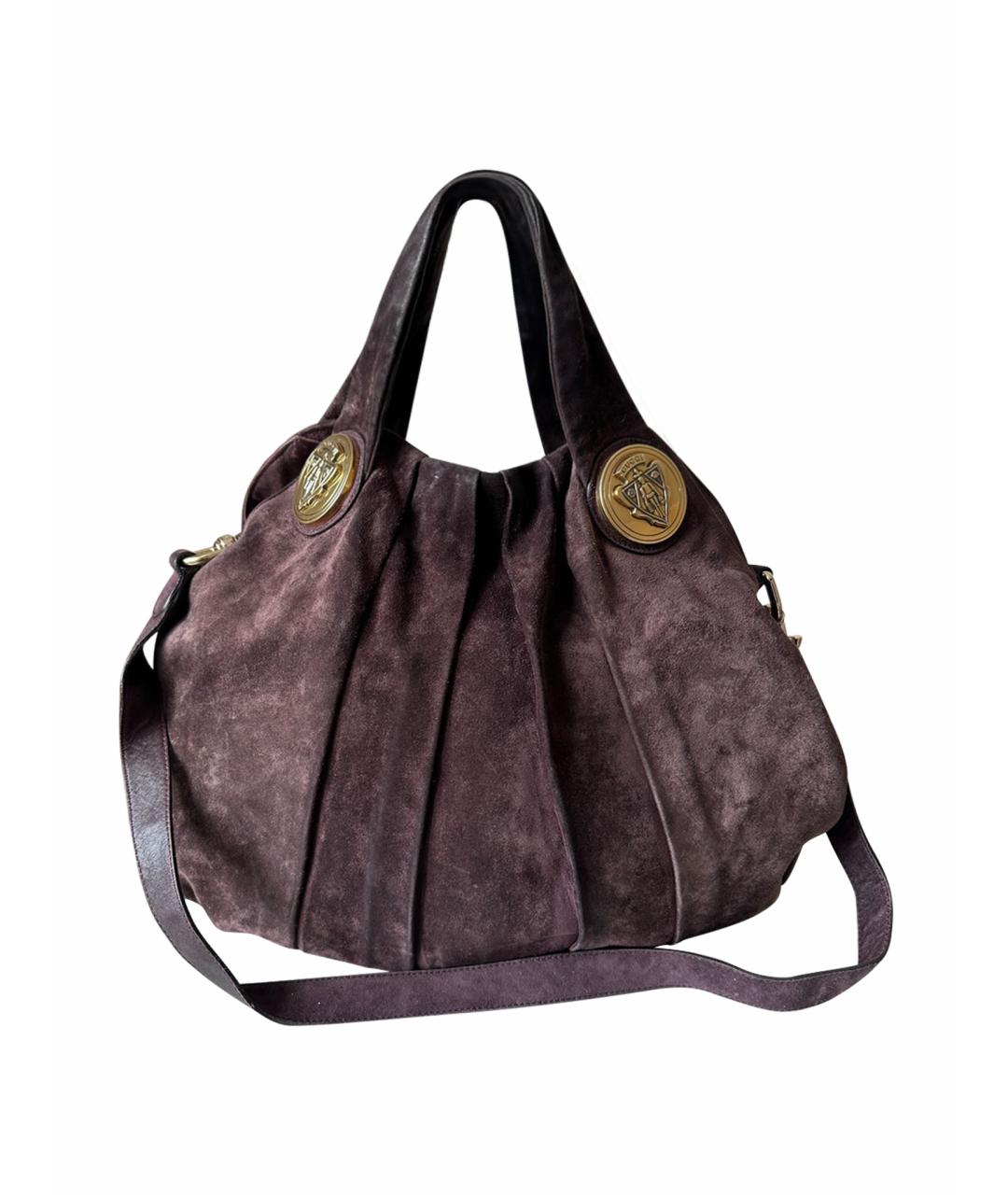 GUCCI Фиолетовая замшевая сумка тоут, фото 1