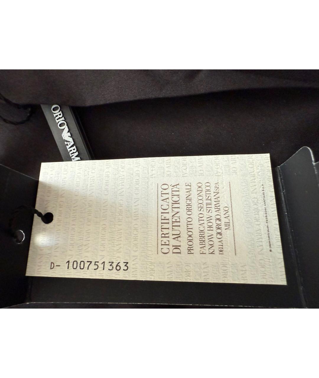 EMPORIO ARMANI Черная хлопко-эластановая рубашка, фото 3