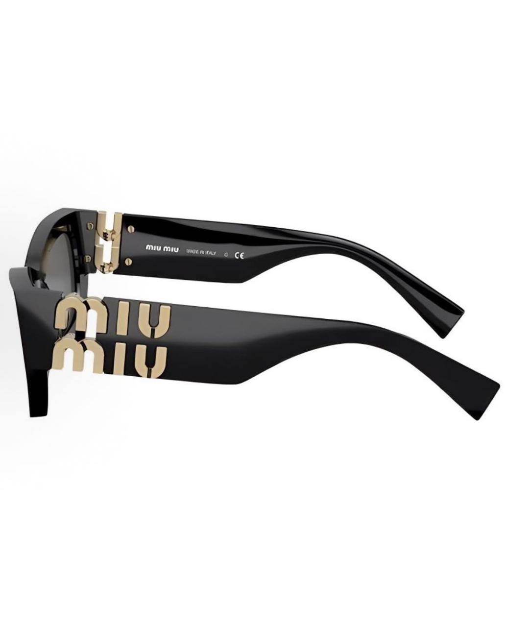 MIU MIU Черные пластиковые солнцезащитные очки, фото 3