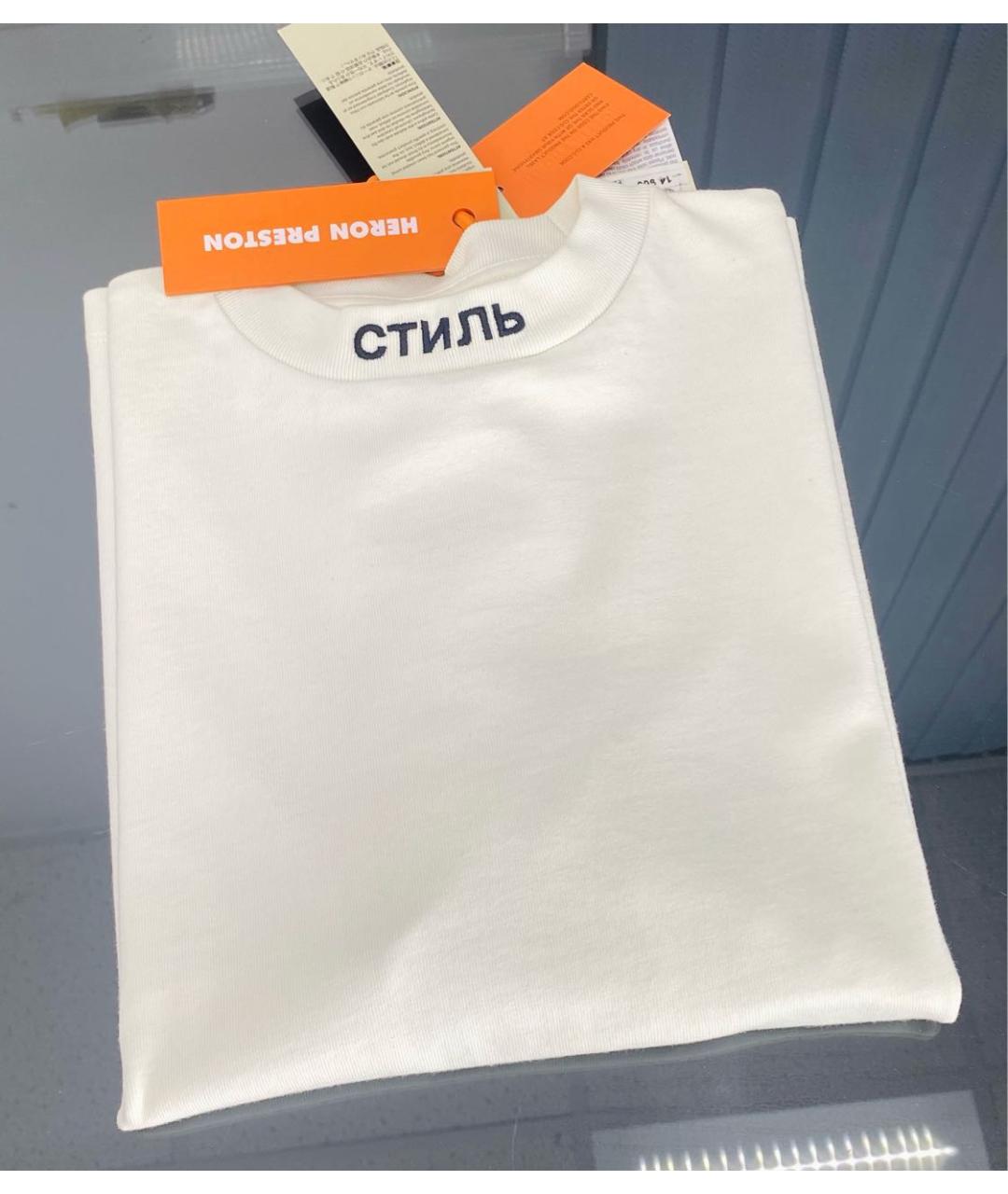 HERON PRESTON Белая хлопковая футболка, фото 4