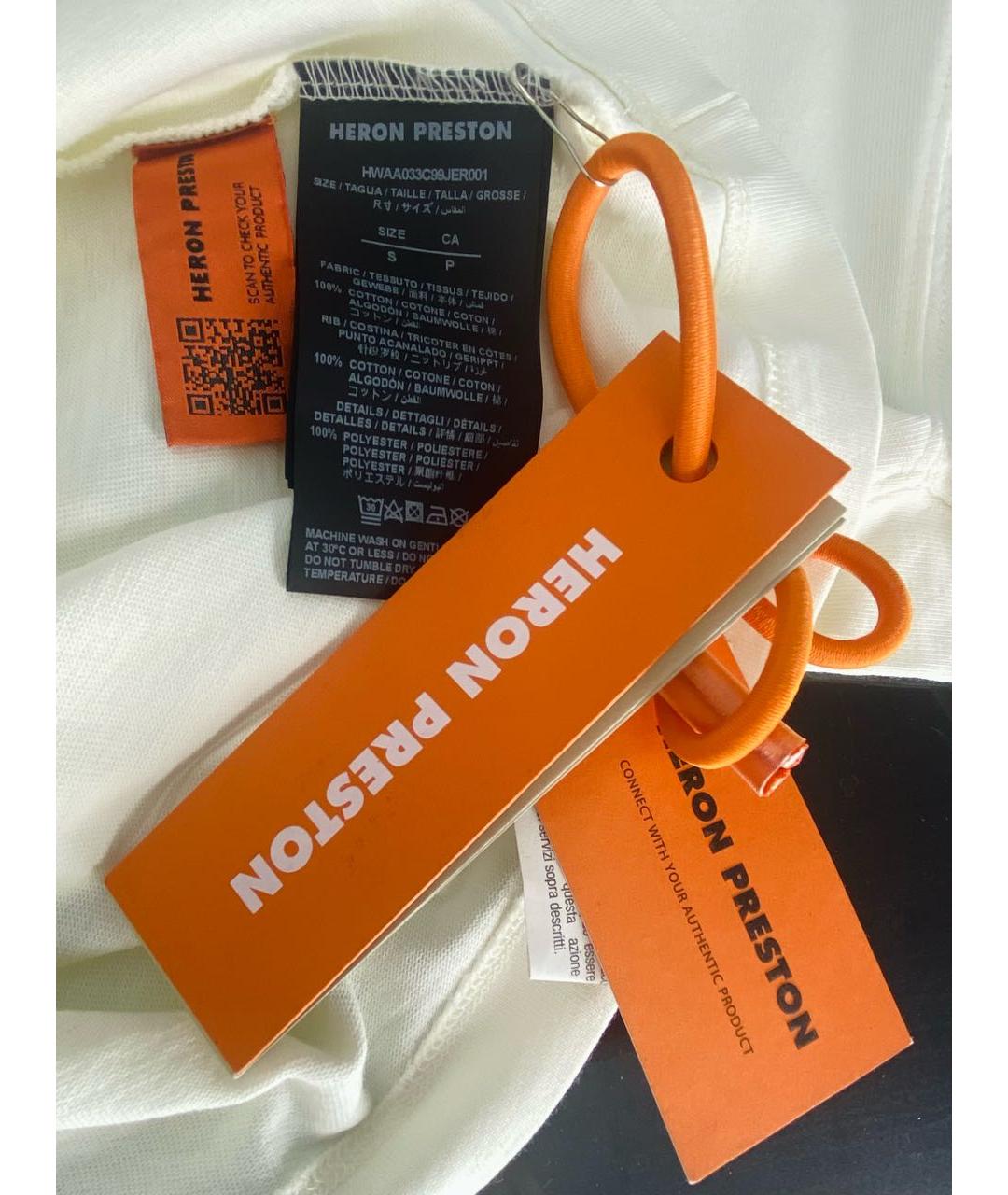 HERON PRESTON Белая хлопковая футболка, фото 3