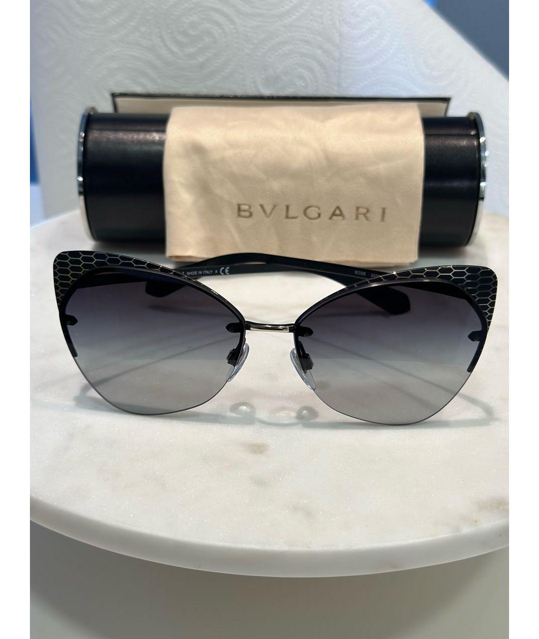 BVLGARI Серые металлические солнцезащитные очки, фото 7