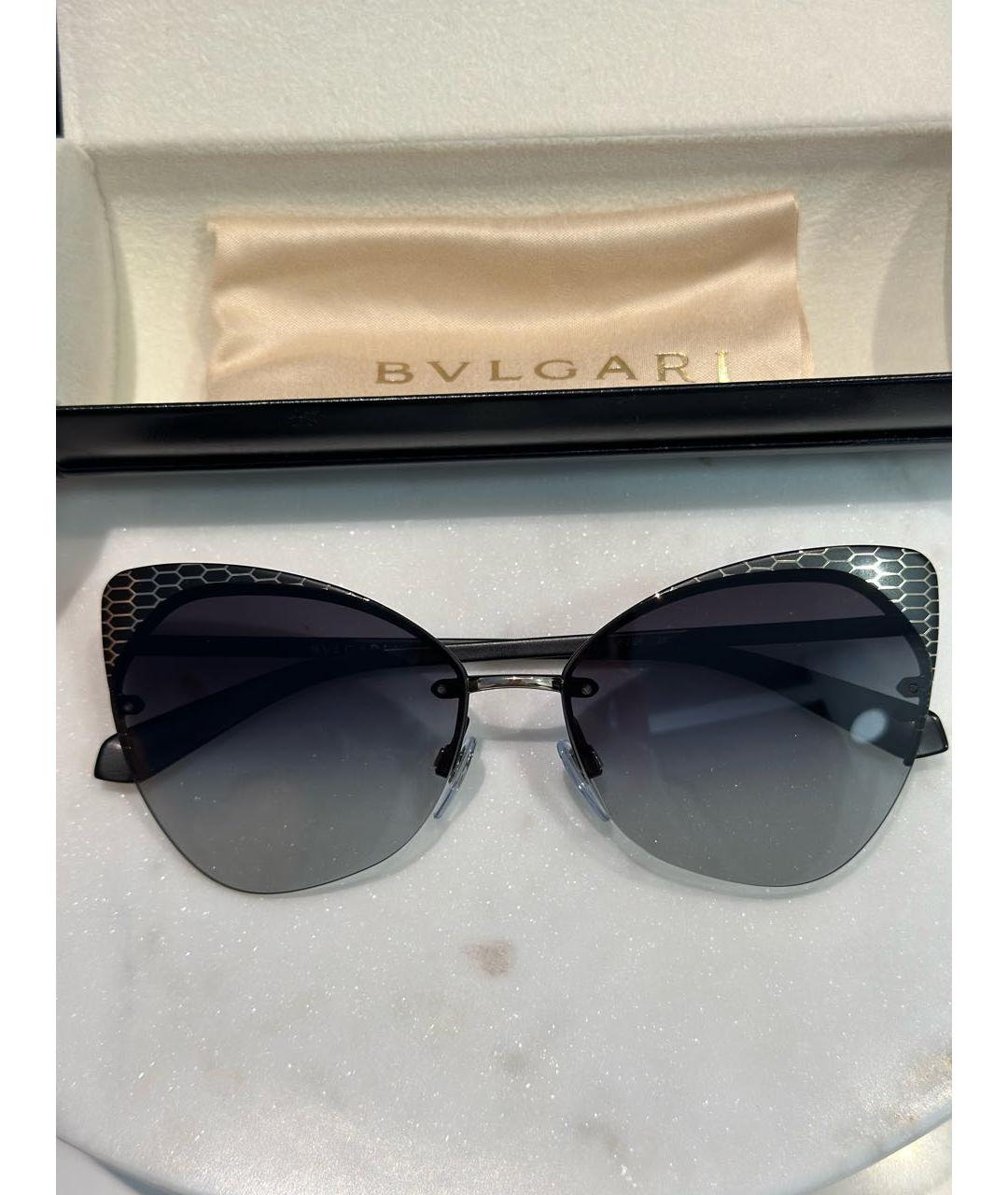 BVLGARI Серые металлические солнцезащитные очки, фото 6