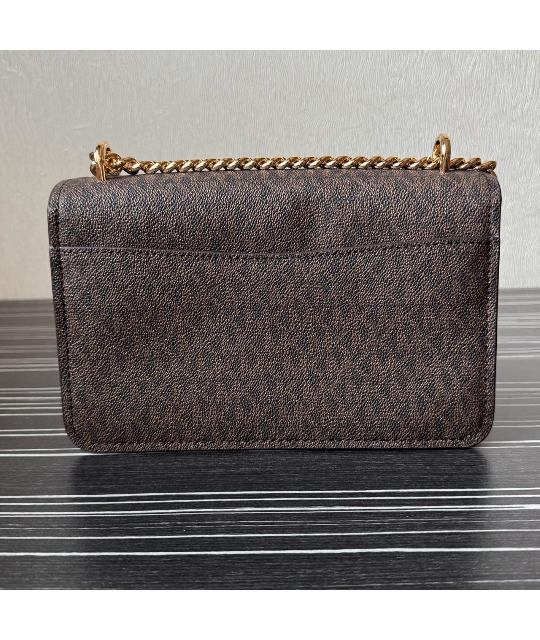 MICHAEL MICHAEL KORS Коричневая кожаная сумка через плечо, фото 3