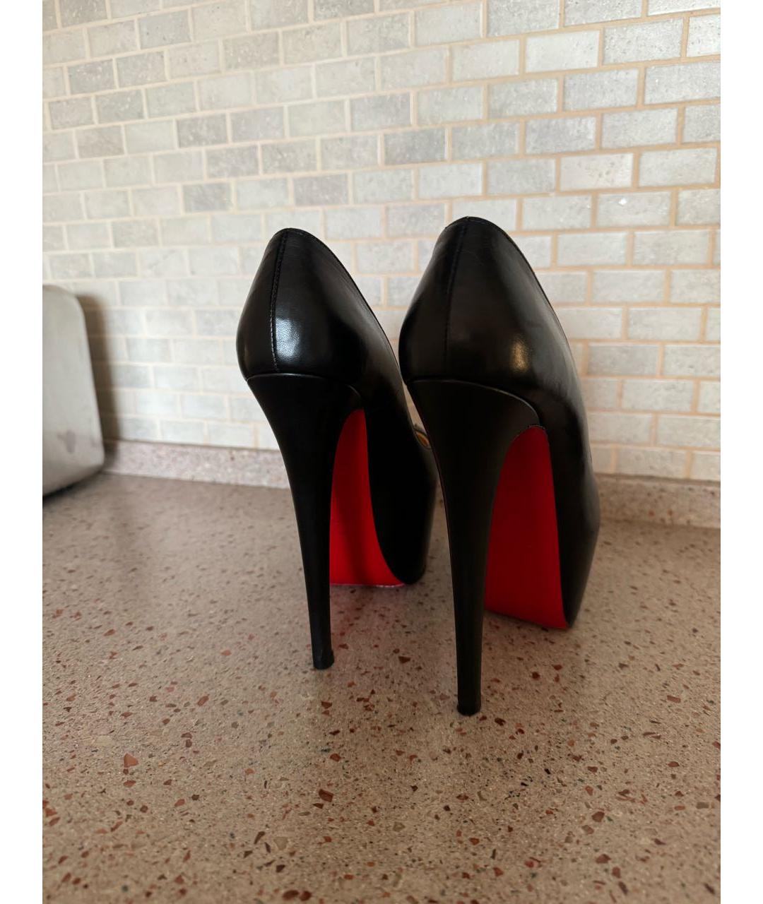 CHRISTIAN LOUBOUTIN Черные кожаные туфли, фото 3