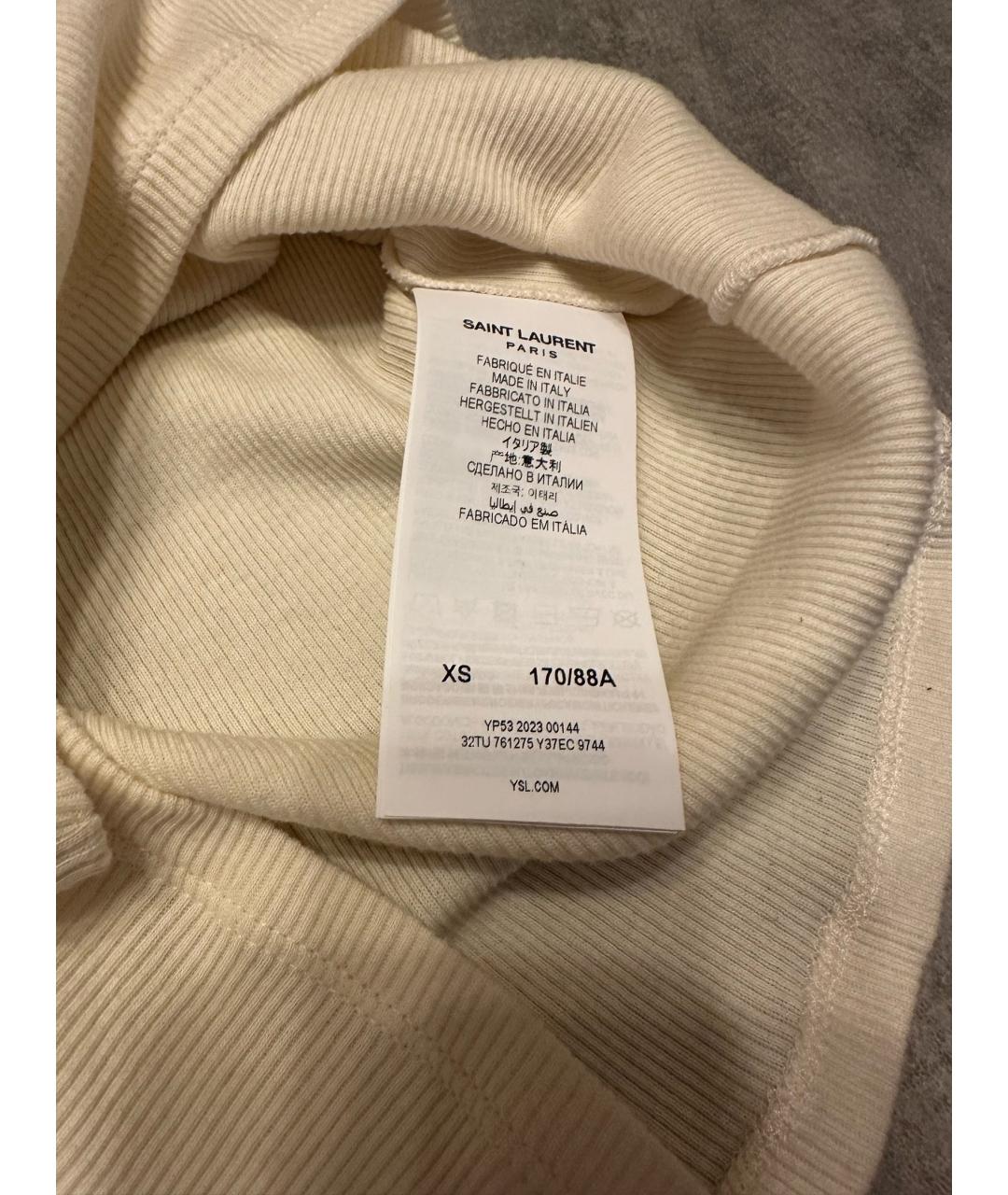 SAINT LAURENT Белая хлопковая майка, фото 3