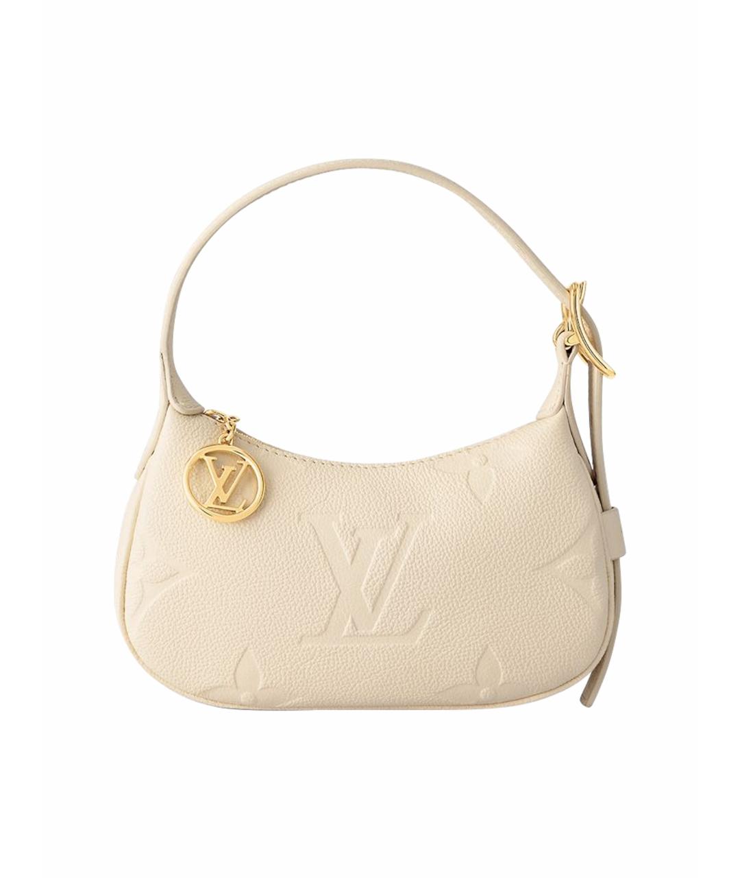 LOUIS VUITTON Бежевая кожаная сумка с короткими ручками, фото 1