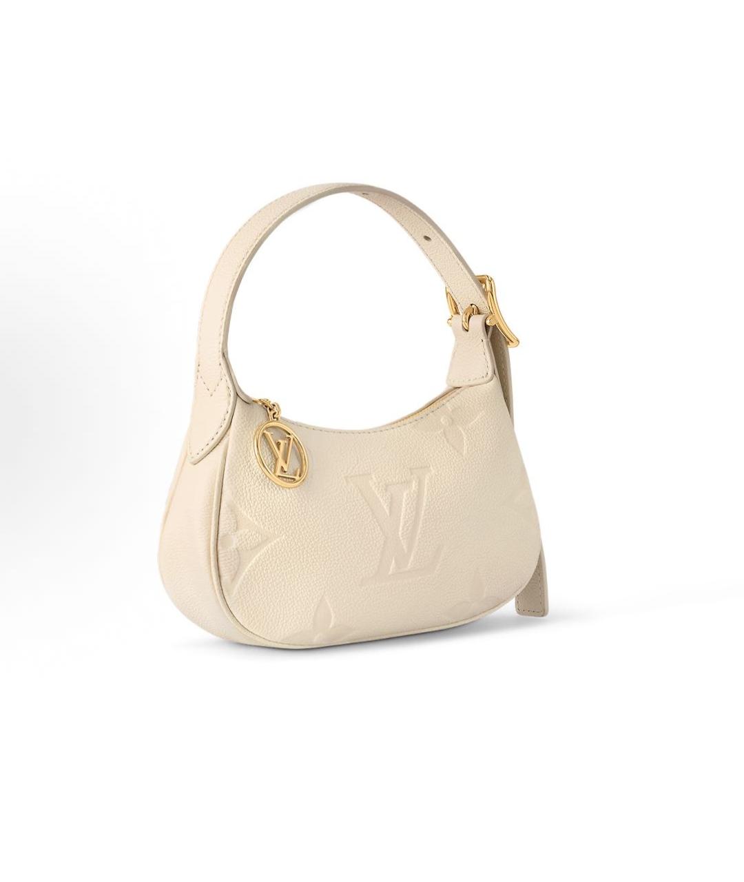LOUIS VUITTON Бежевая кожаная сумка с короткими ручками, фото 2