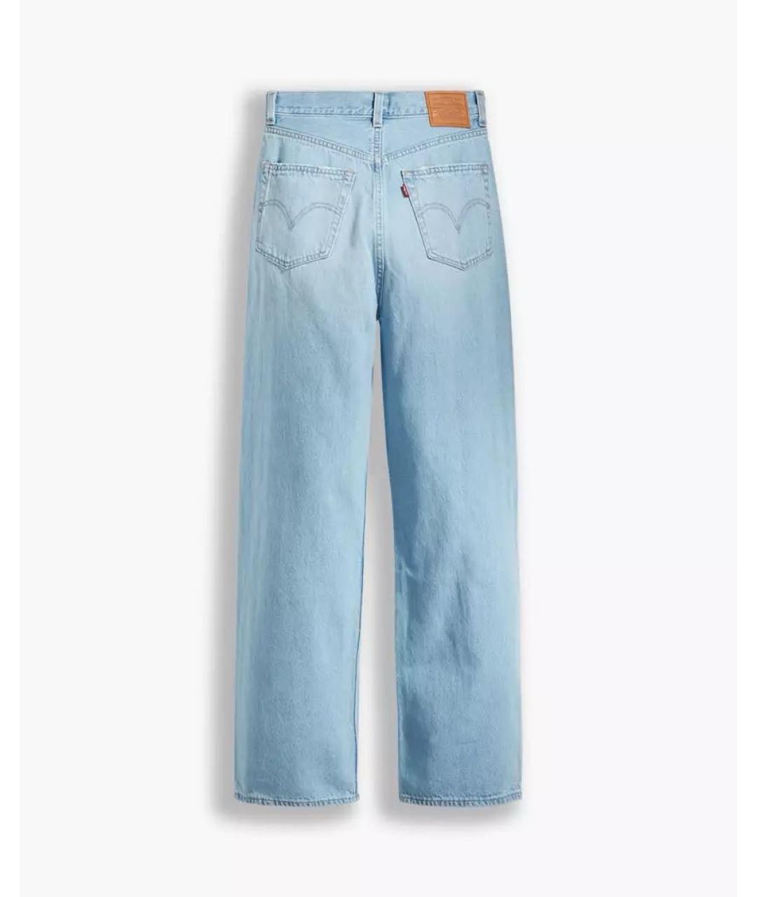 LEVI'S Голубые хлопковые прямые джинсы, фото 2