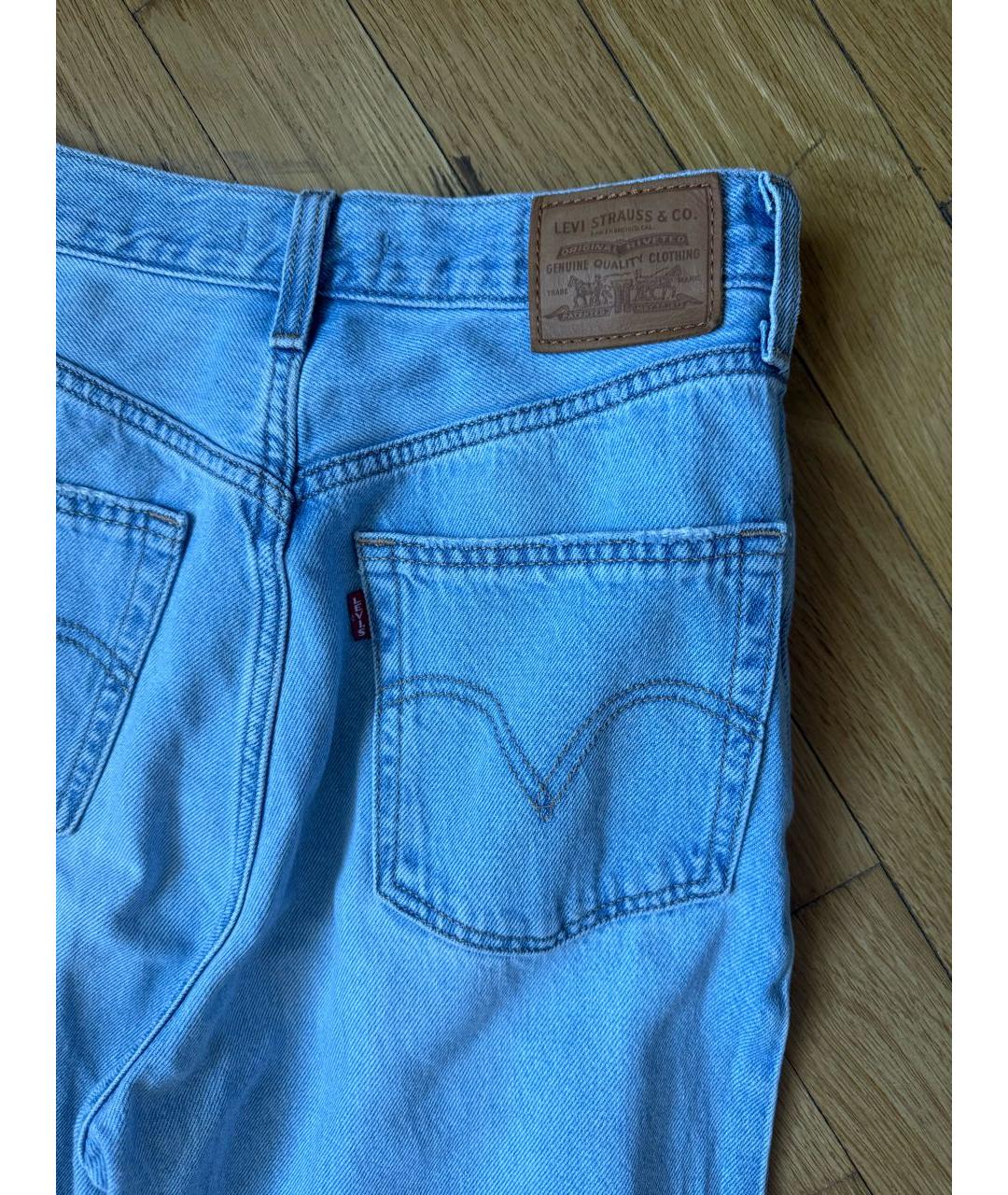 LEVI'S Голубые хлопковые прямые джинсы, фото 6