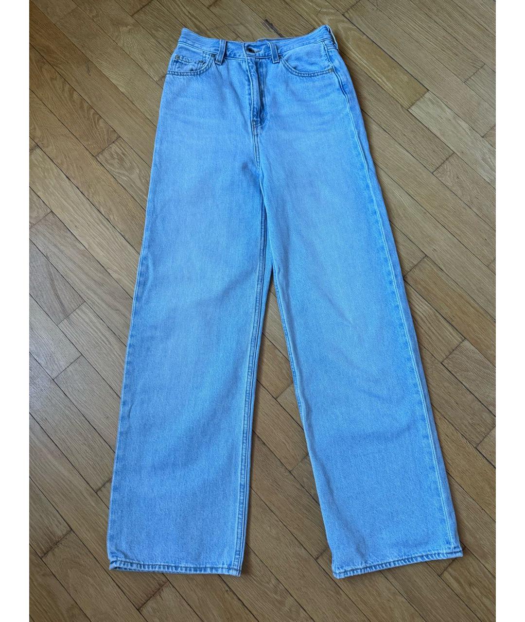 LEVI'S Голубые хлопковые прямые джинсы, фото 3