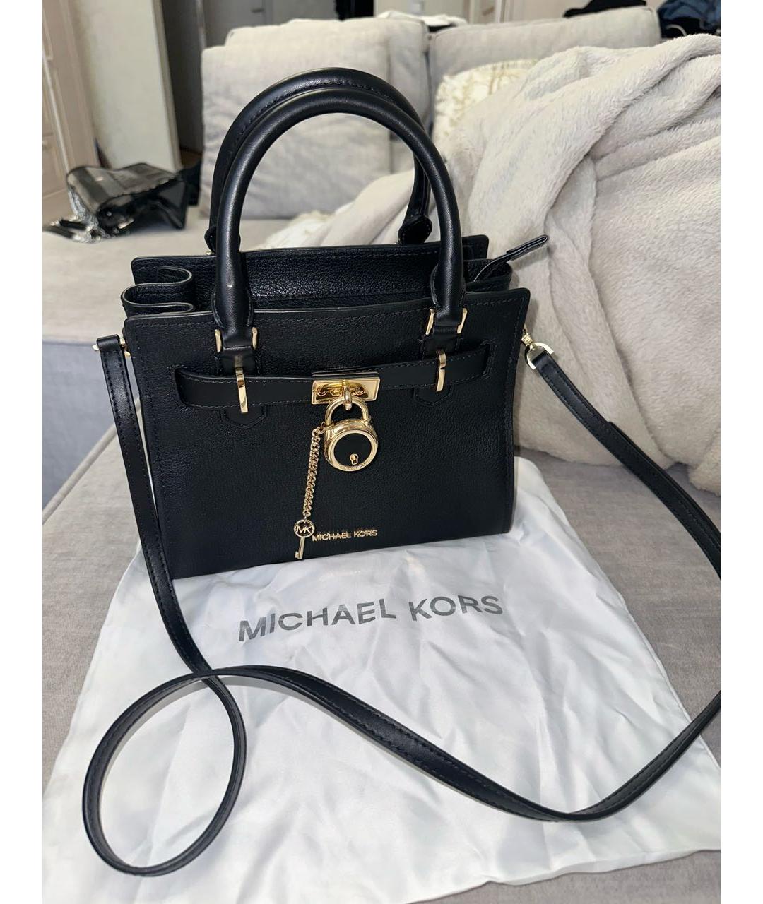 MICHAEL KORS Черная кожаная сумка тоут, фото 5