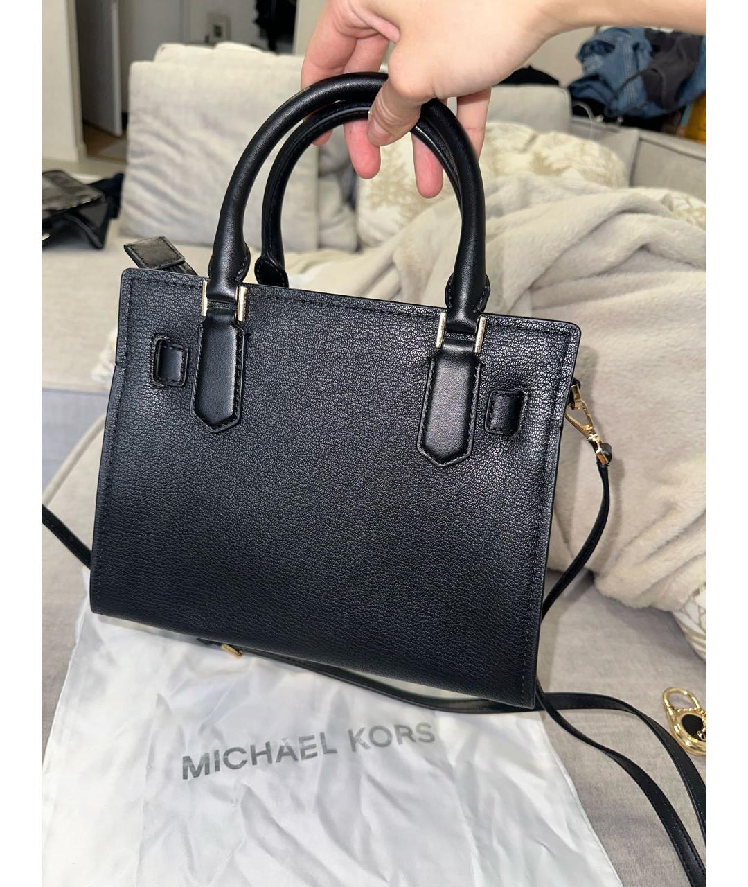 MICHAEL KORS Черная кожаная сумка тоут, фото 3