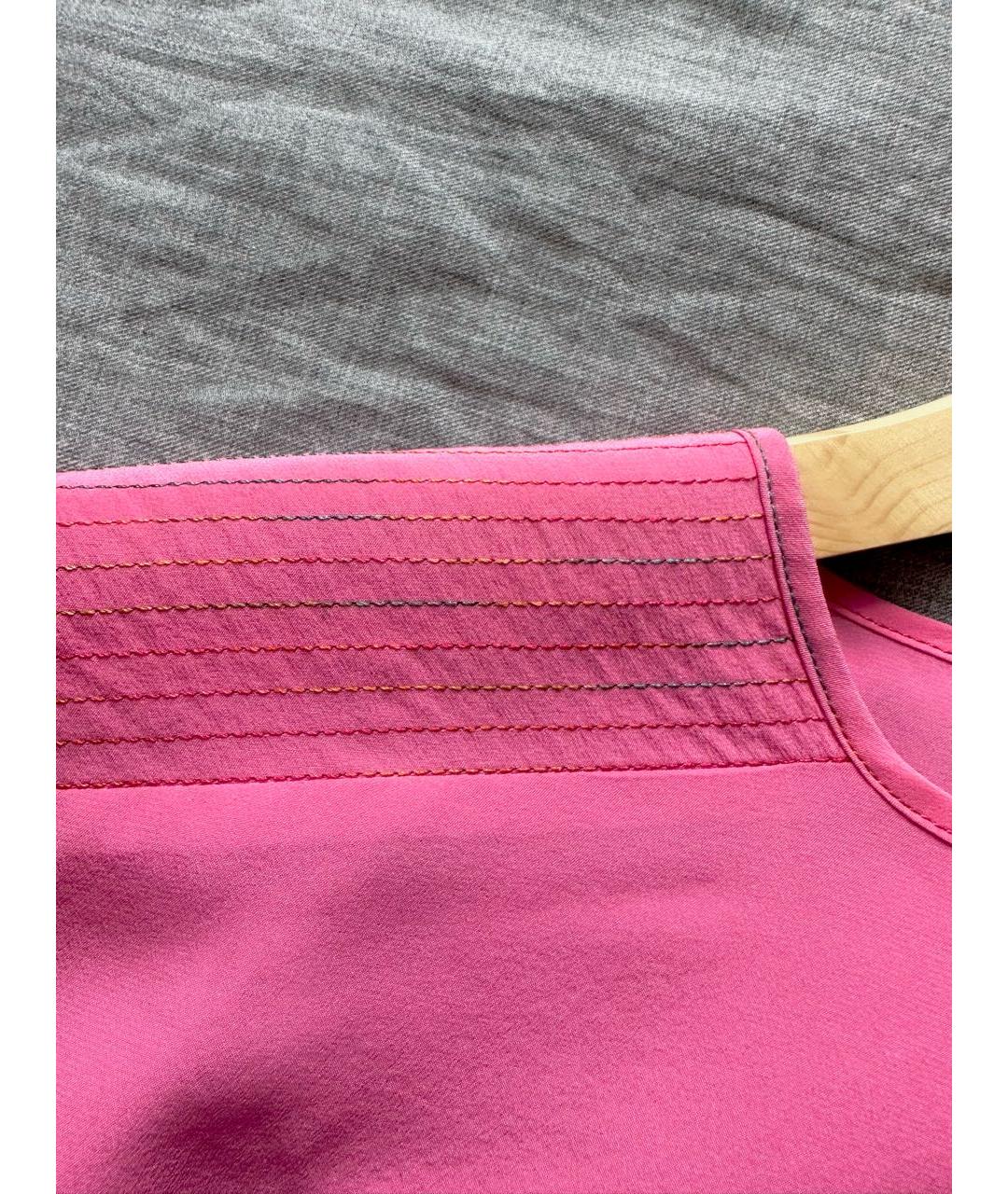 M MISSONI Розовая шелковая футболка, фото 4