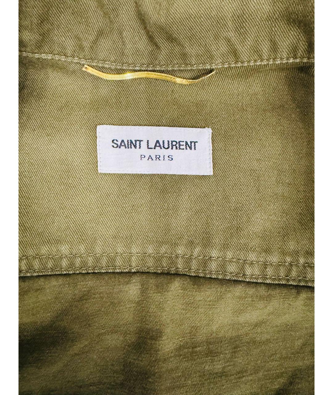 SAINT LAURENT Хаки хлопковая куртка, фото 3