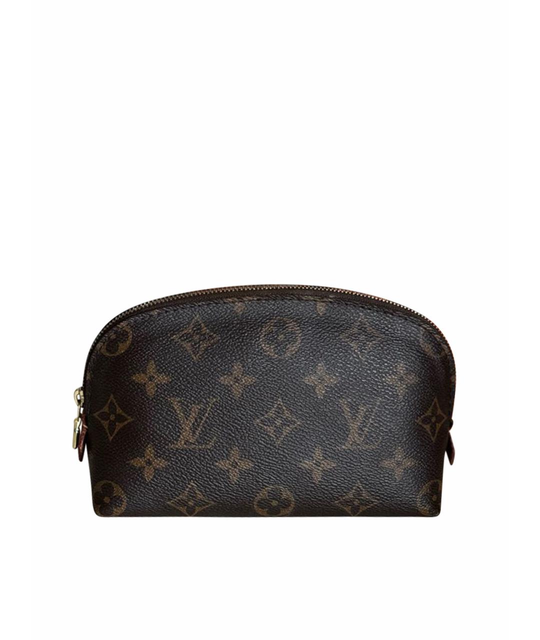 LOUIS VUITTON Коричневая кожаная косметичка, фото 1