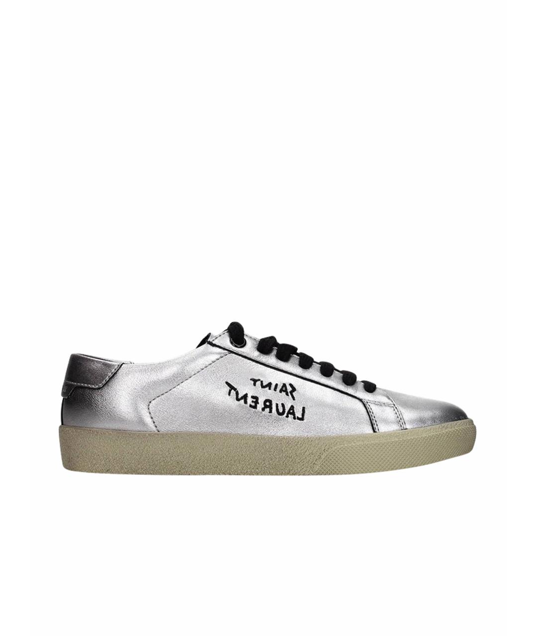 SAINT LAURENT Серебряные кеды, фото 1