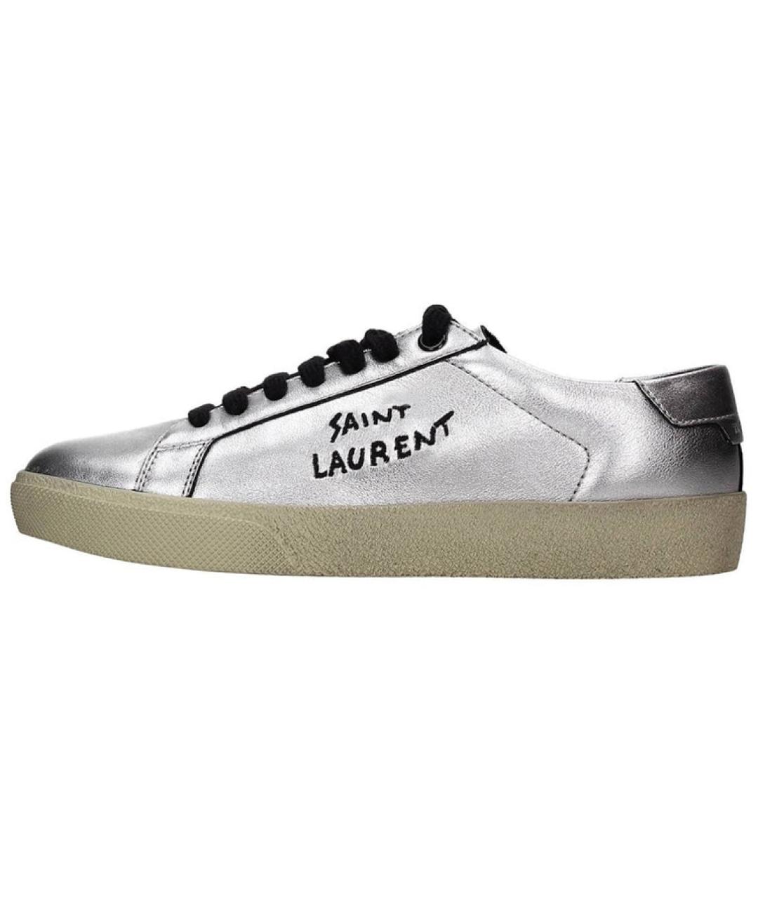 SAINT LAURENT Серебряные кеды, фото 6