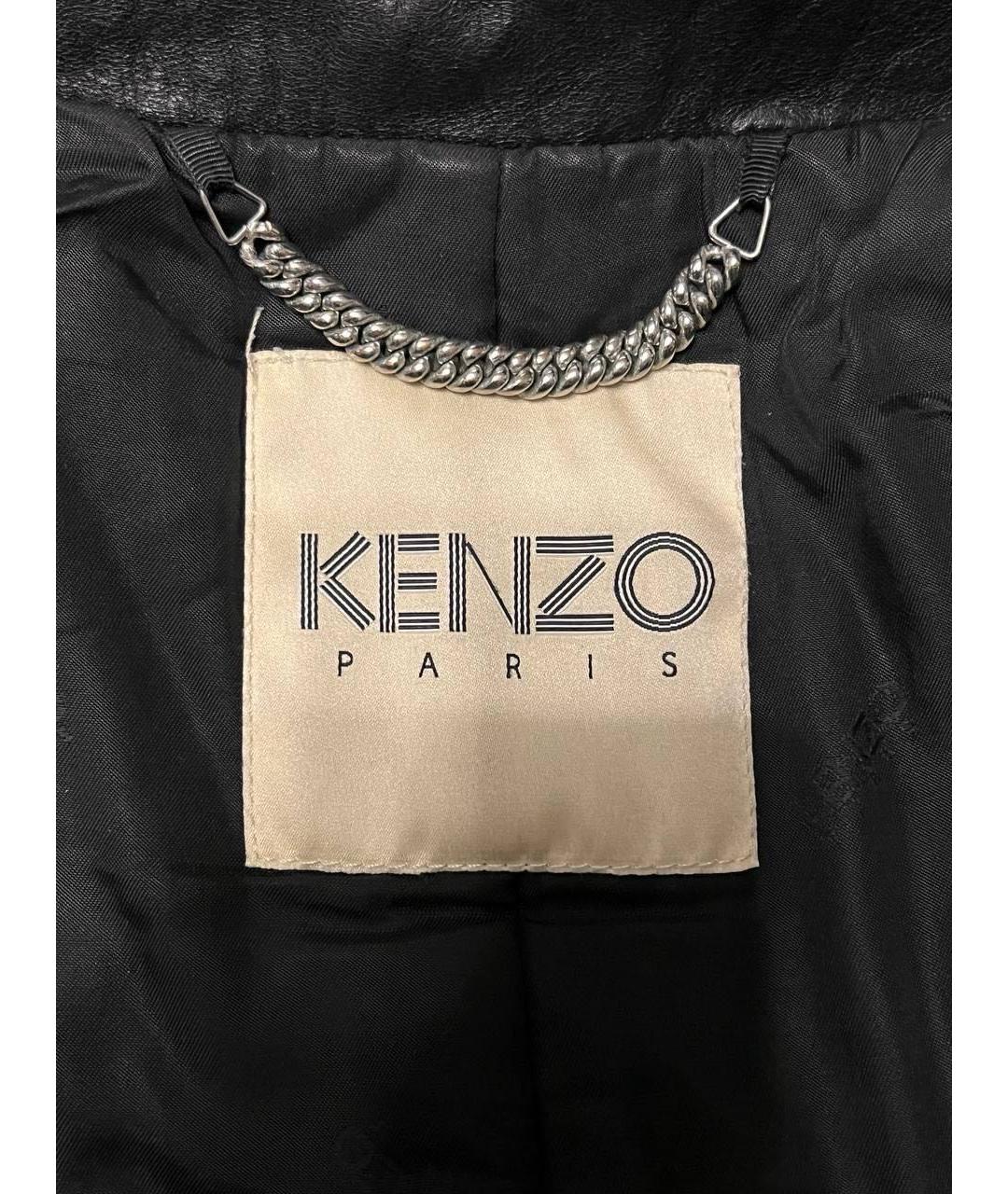 KENZO Черная кожаная куртка, фото 3