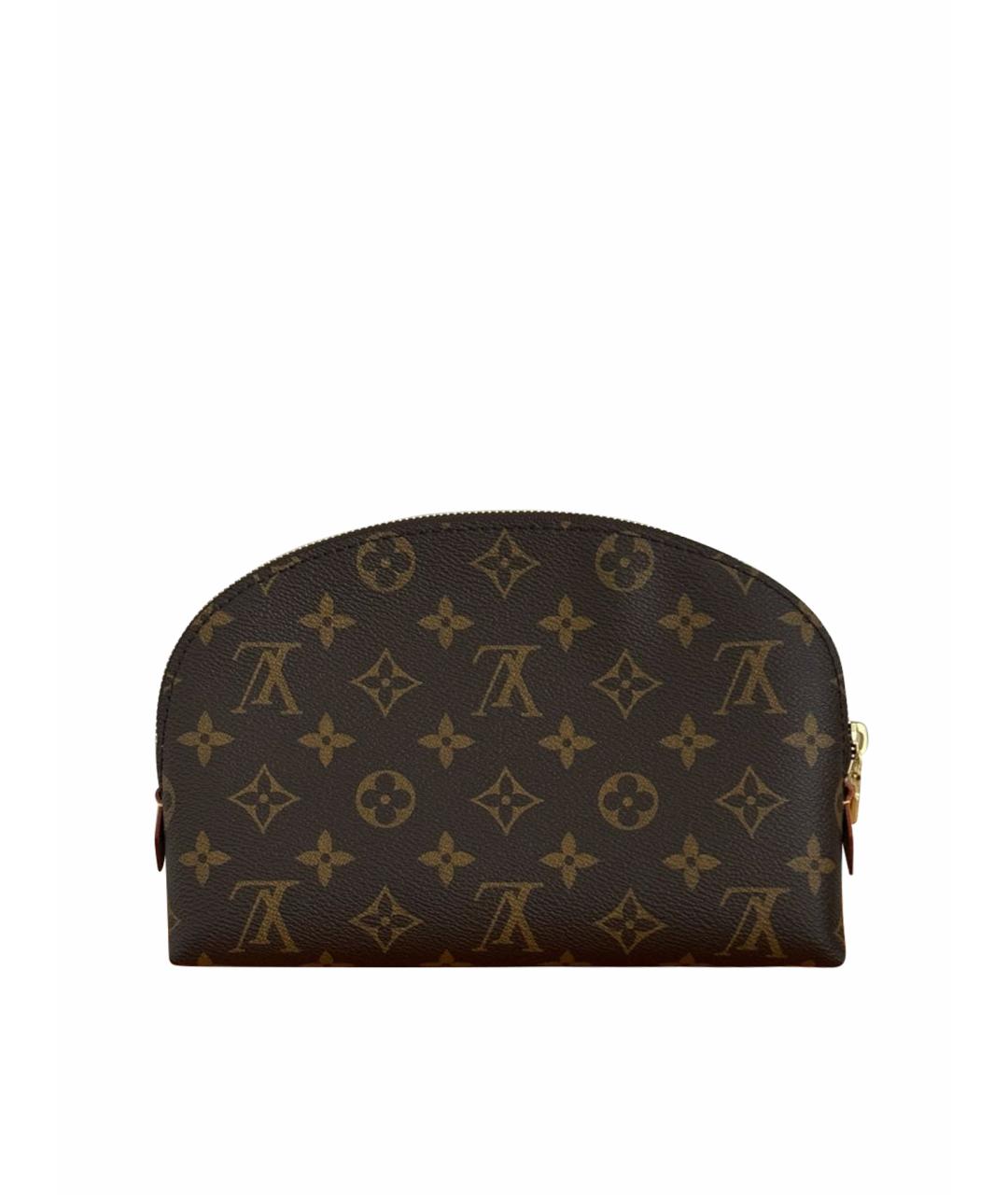 LOUIS VUITTON Коричневая кожаная косметичка, фото 1