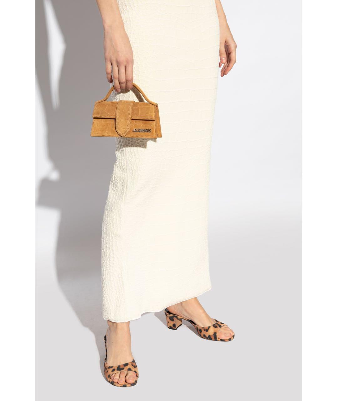 JACQUEMUS Коричневая сумка с короткими ручками, фото 6