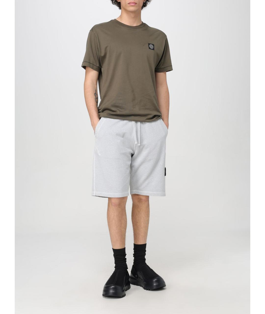 STONE ISLAND Серые шорты, фото 2