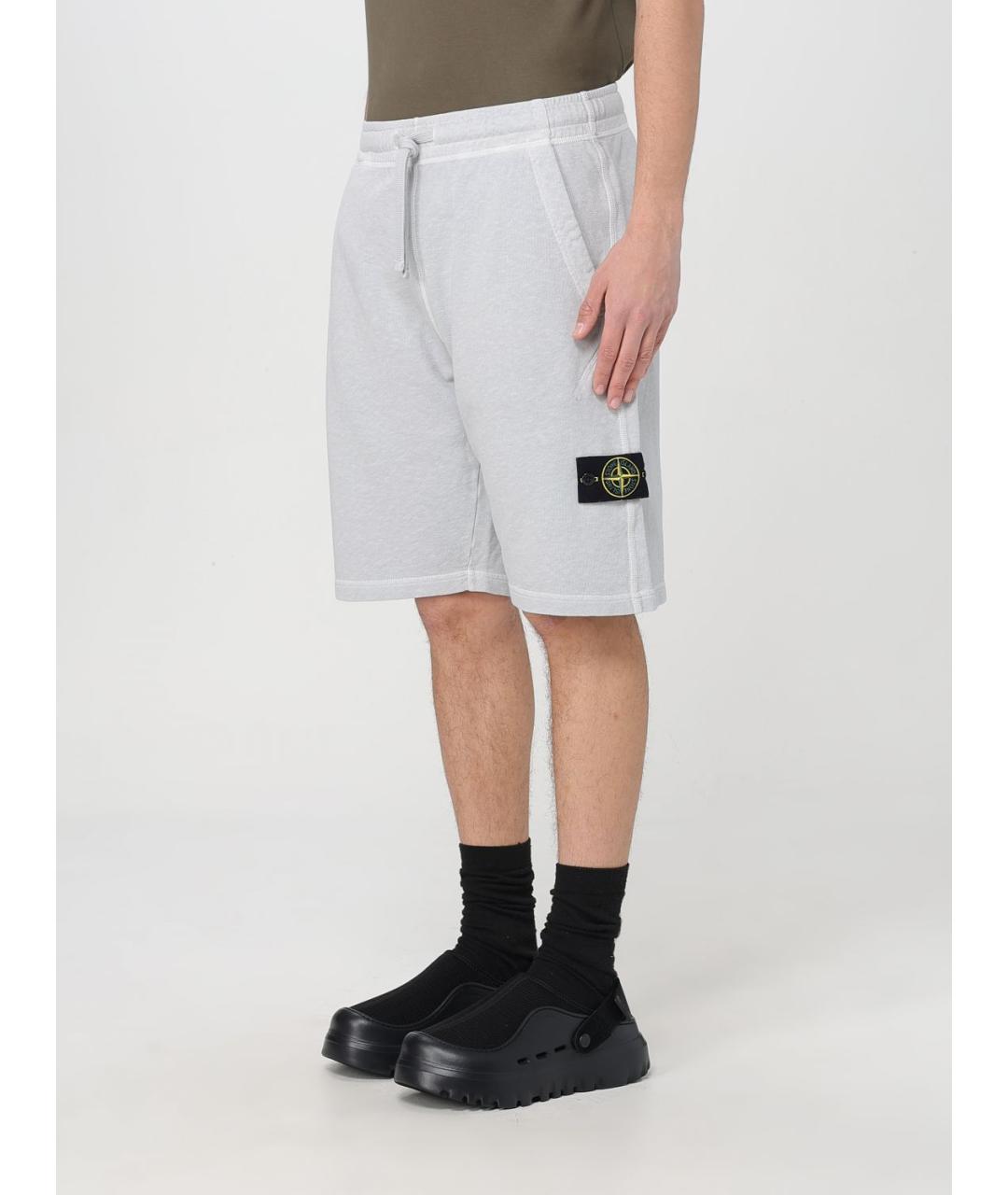 STONE ISLAND Серые шорты, фото 4