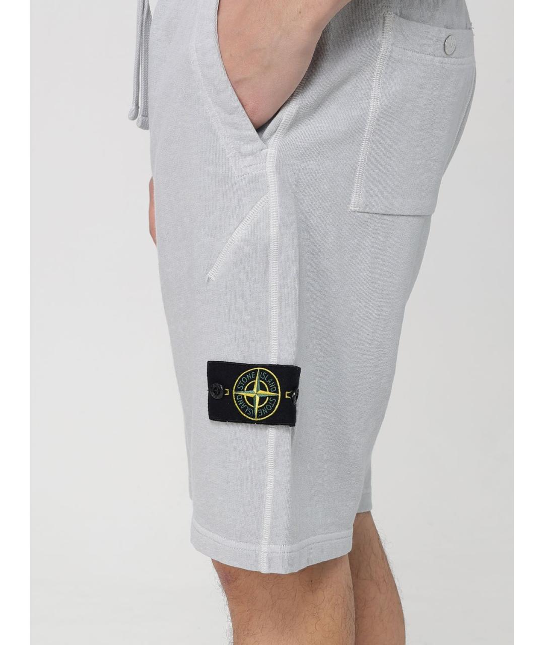 STONE ISLAND Серые шорты, фото 5