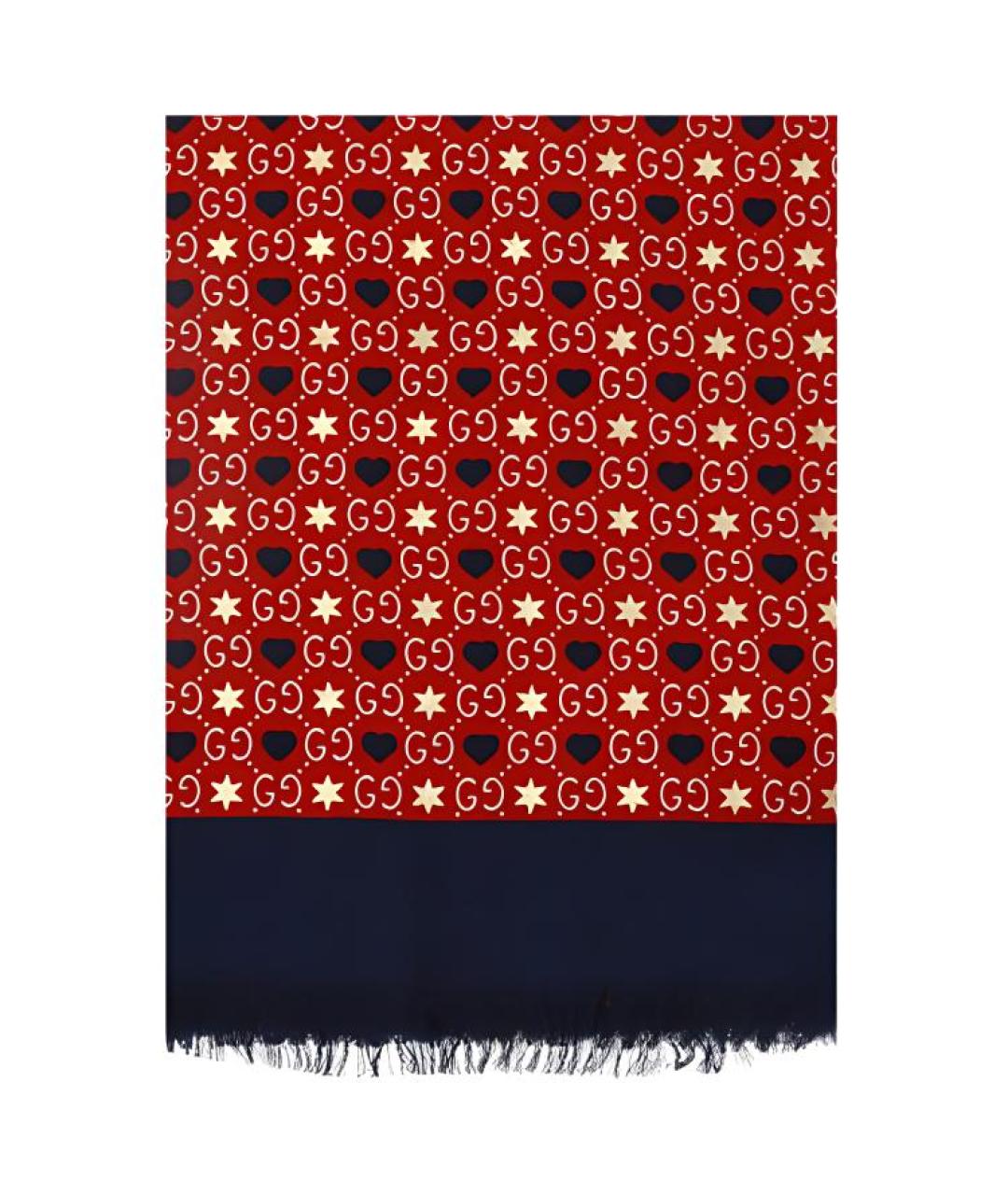 GUCCI Красный шерстяной шарф, фото 4