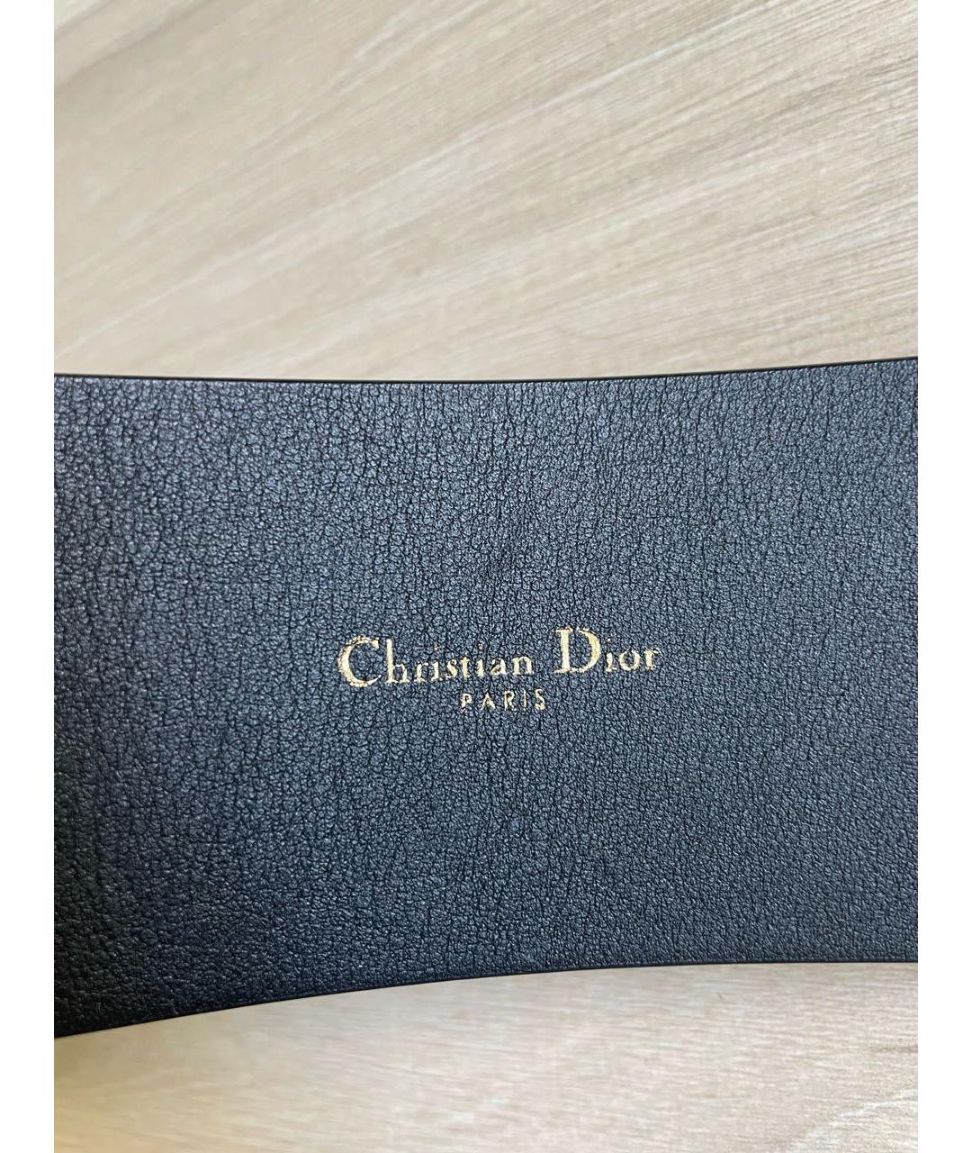 CHRISTIAN DIOR Черный кожаный ремень, фото 8
