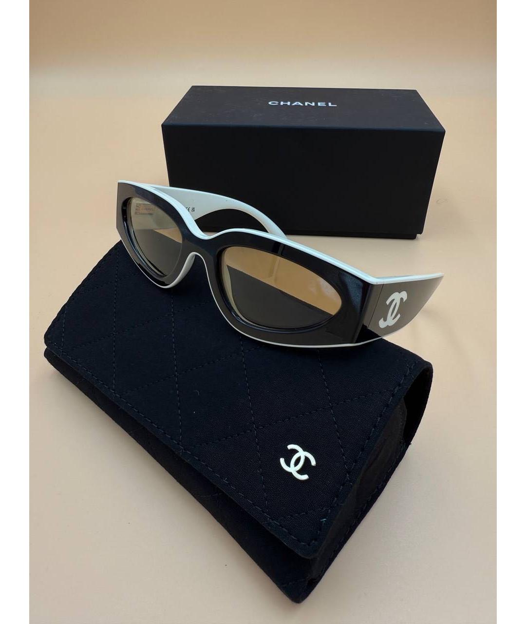 CHANEL Белые пластиковые солнцезащитные очки, фото 2