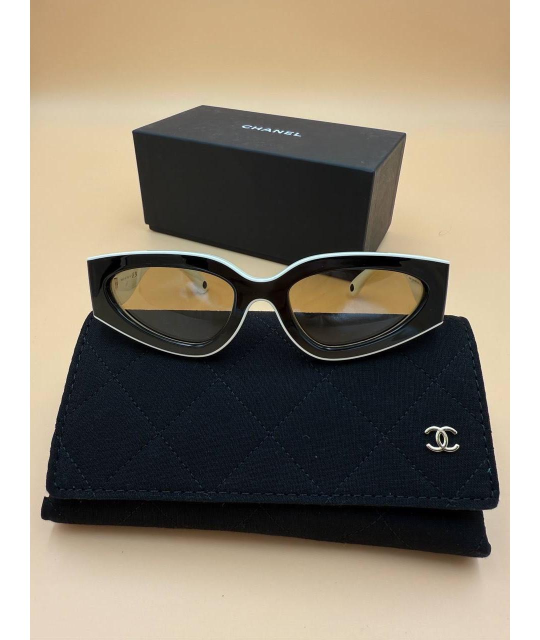 CHANEL Белые пластиковые солнцезащитные очки, фото 3