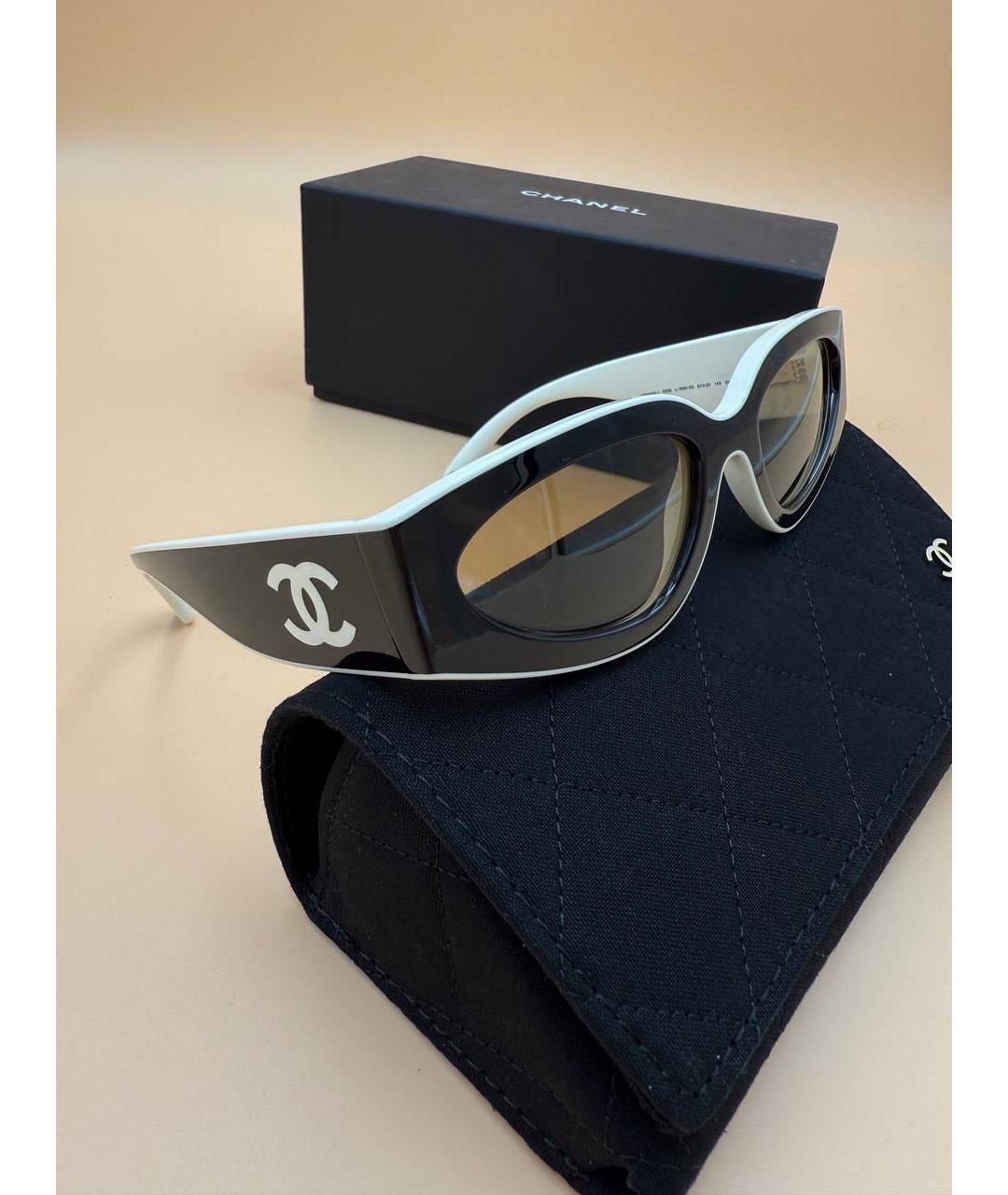 CHANEL Белые пластиковые солнцезащитные очки, фото 4