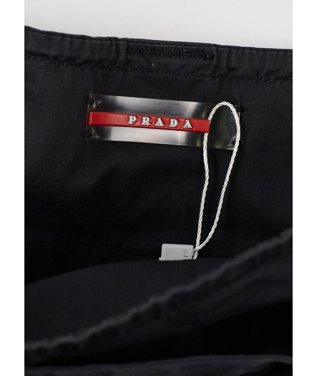 PRADA Черная хлопковая юбка мини, фото 3