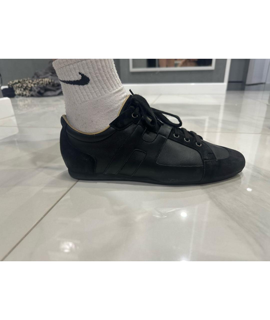 HERMES Черные кожаные низкие кроссовки / кеды, фото 7