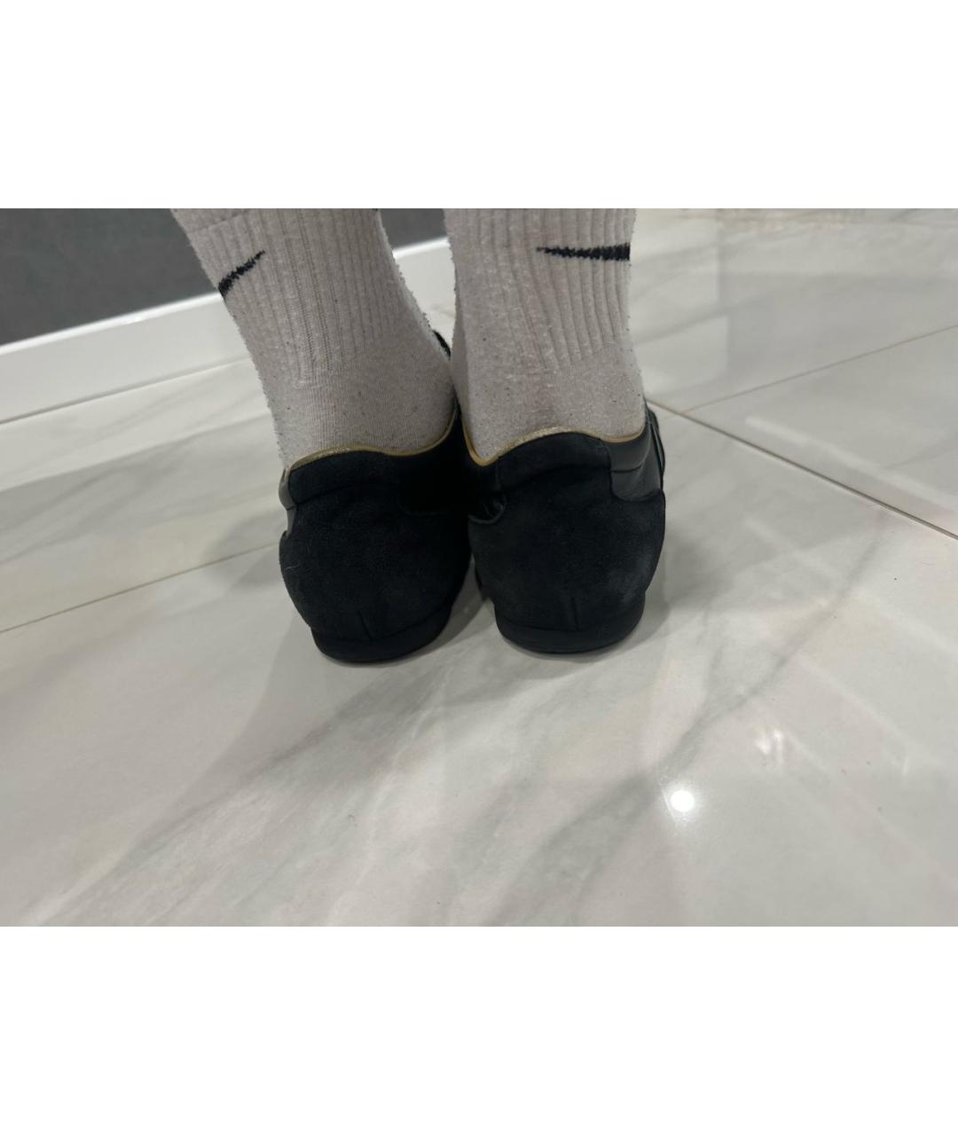 HERMES Черные кожаные низкие кроссовки / кеды, фото 6