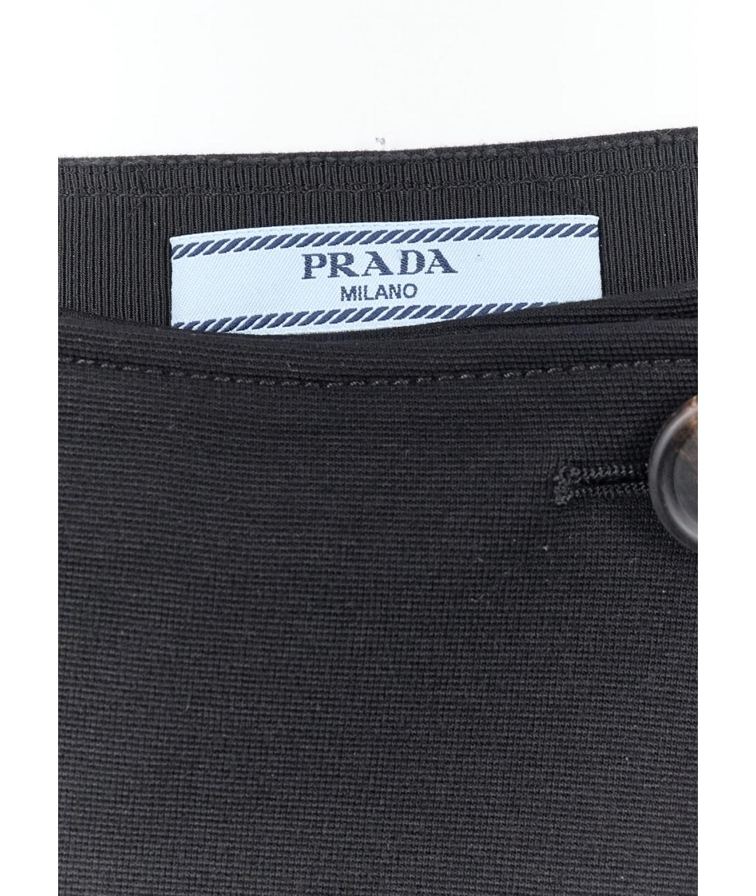PRADA Черная вискозная юбка мини, фото 3