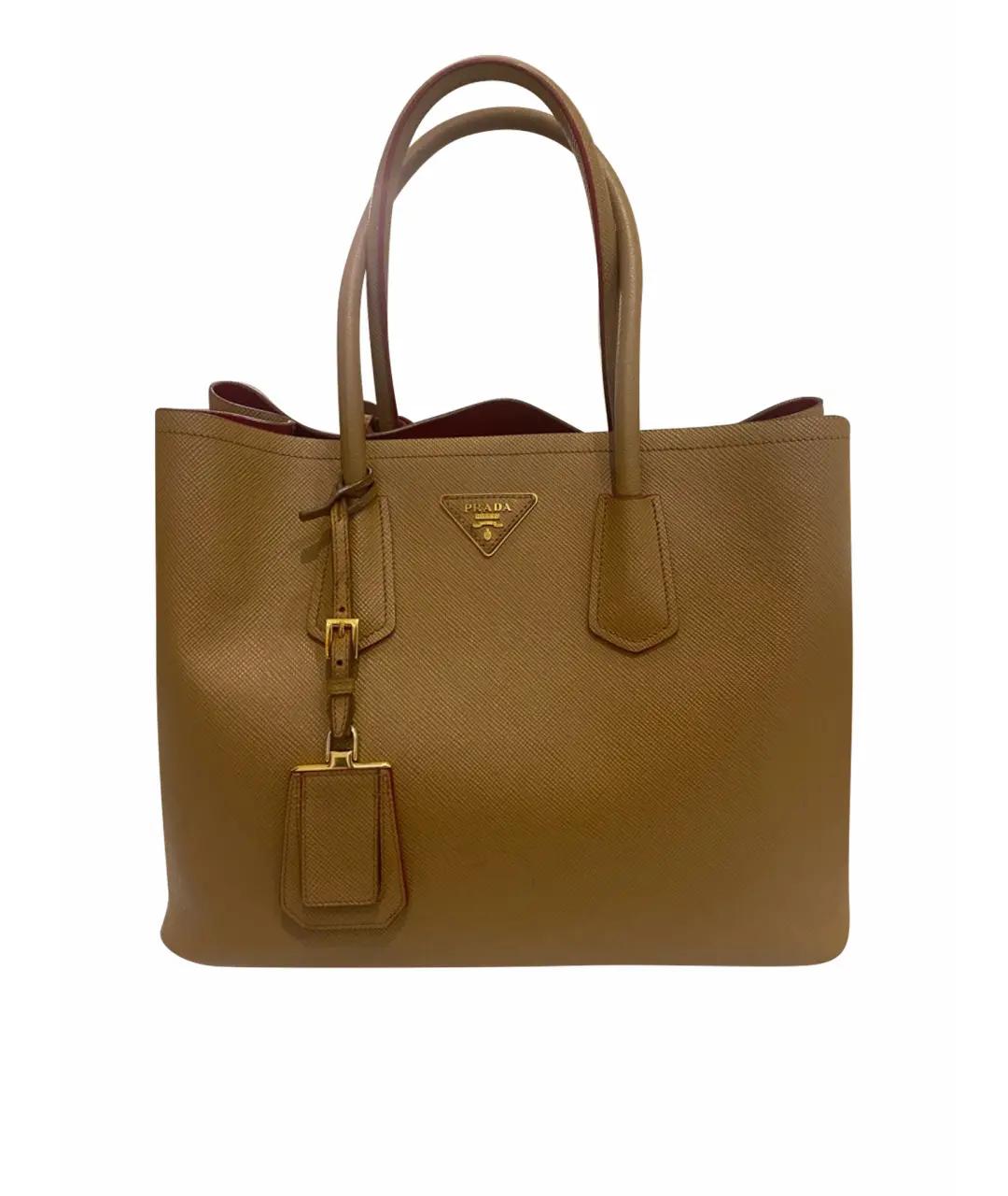 PRADA Коричневая кожаная сумка тоут, фото 1