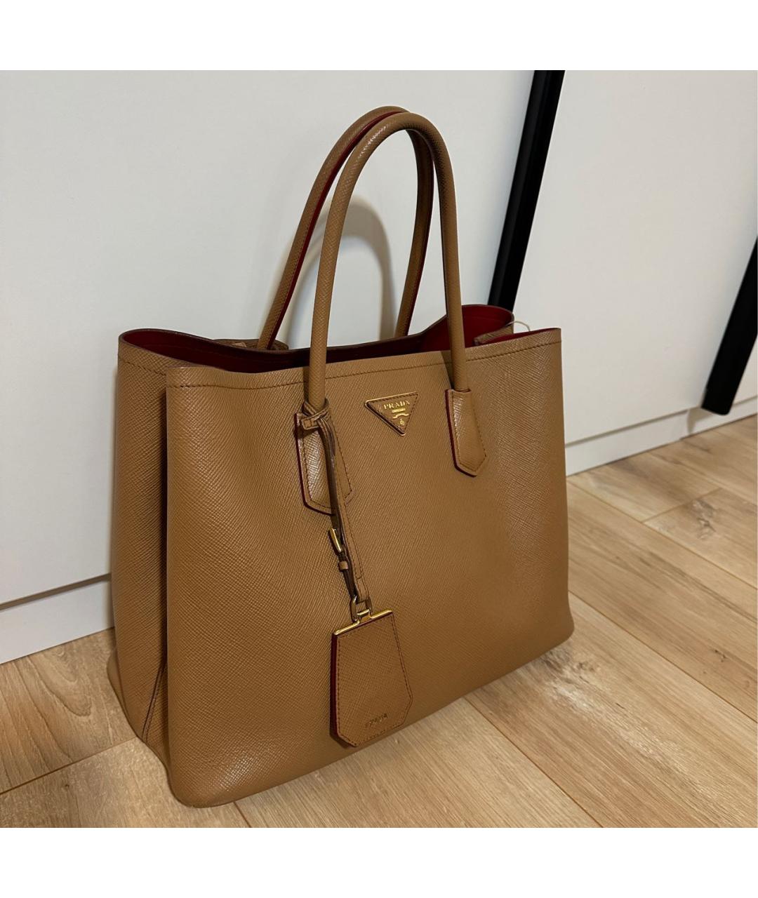 PRADA Коричневая кожаная сумка тоут, фото 6