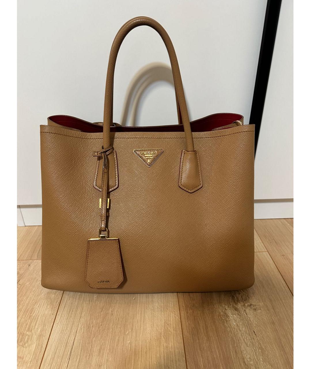 PRADA Коричневая кожаная сумка тоут, фото 2