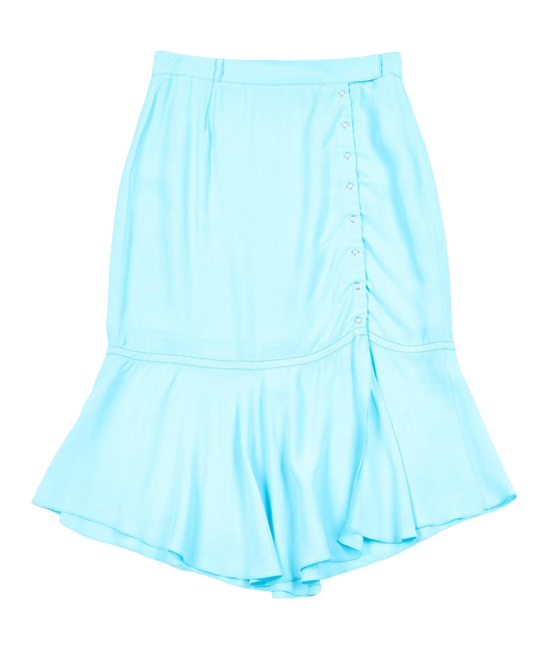 NINA RICCI Бирюзовая вискозная юбка миди, фото 1