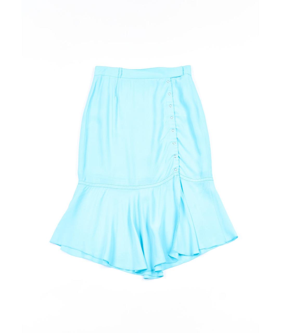 NINA RICCI Бирюзовая вискозная юбка миди, фото 5