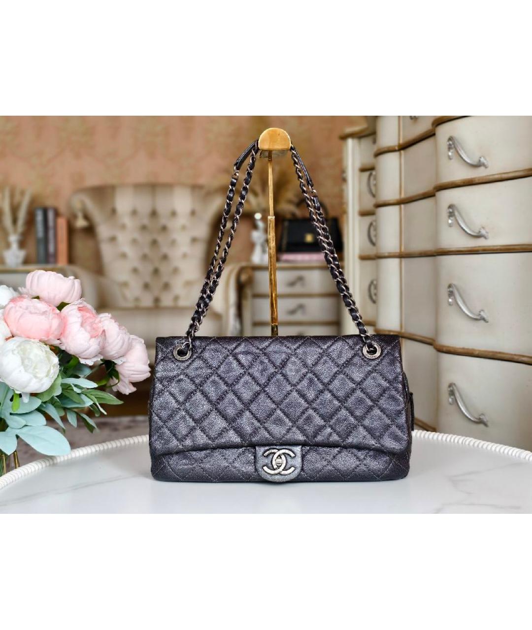 CHANEL Кожаная сумка с короткими ручками, фото 10