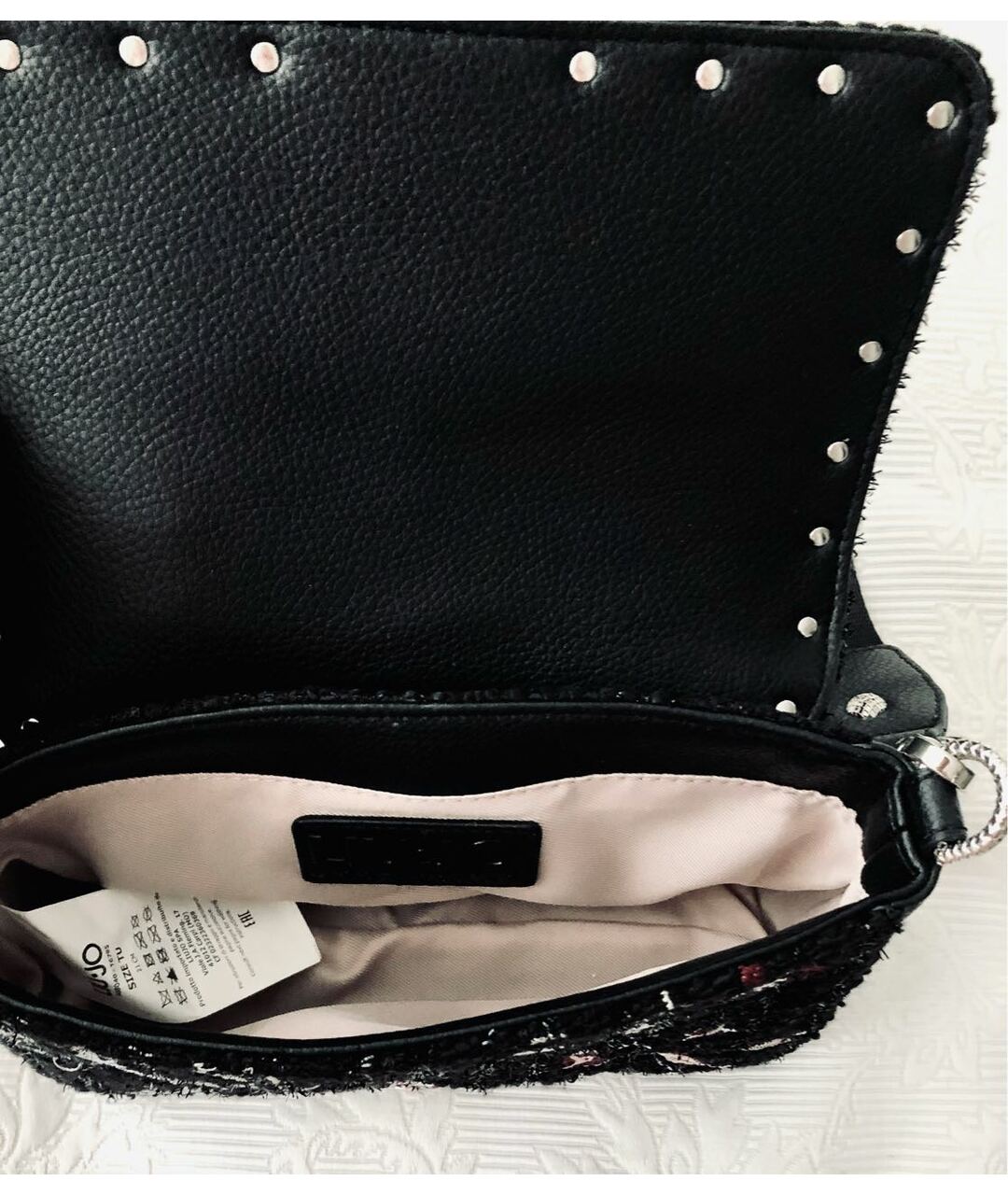 LIU JO Черная твидовая сумка тоут, фото 6