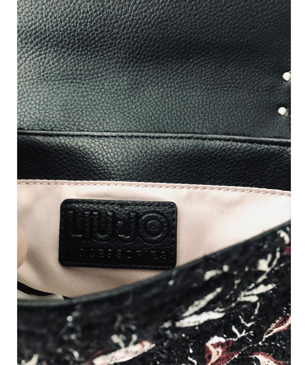 LIU JO Черная твидовая сумка тоут, фото 5